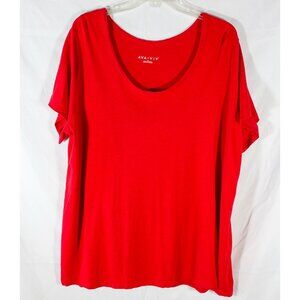 Ava & Viv Women's Plus Size Red Knit Short Sleeve Top 2X